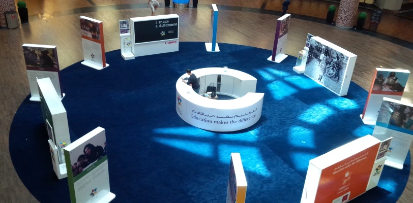 Dubai Cares event desk & displays